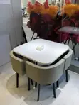 Modern 4-Seater Marble Dining Table Set - 4