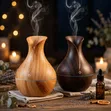 Wooden Ultrasonic Humidifier 130ml - Vase Aroma Diffuser - 2