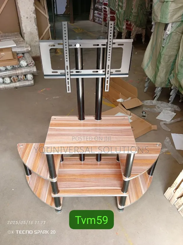 Executive Wooden TV Stand with Wall Bracket - 1