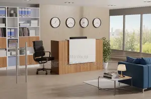 Reception Desk 180cm White with Drawers