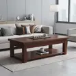Meza ya Kahawa ya Kifahari | 120cm Mahogany Iliyong'aa - 1