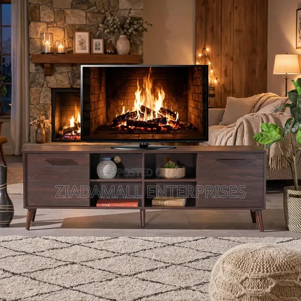 ARK Dark Walnut Plus 5ft TV Stand - 2 Doors - 1