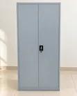Grey Two-Door Steel Office Cabinet - 1