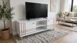 Sydney 4ft TV Stand - White Glossy, Gold Legs - 2