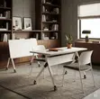 White Foldable Office Table yenye Magurudumu (1200MM) - 4