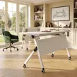 White Foldable Office Table yenye Magurudumu (1200MM) - 5