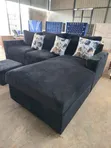L-Shaped Sofa, Modern Design, Black Fabric - 2