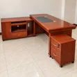 Mahogany Executive Office Desk with Side Cabinet - 2