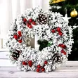 Wreath ya Krismasi ya Frosted Pine Cone 32cm - 1