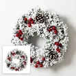 Wreath ya Krismasi ya Frosted Pine Cone 32cm - 2
