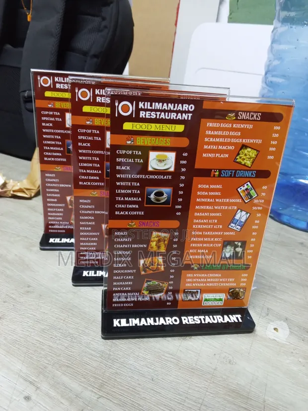 A5 Acrylic Menu Stand / Table Flag - 1