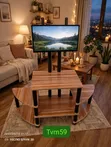 Executive TV Stand TVM59 - Glass & Wood with Bracket Mount - 2