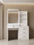 Elegant Modern White Wooden Dressing Vanity Set - 5