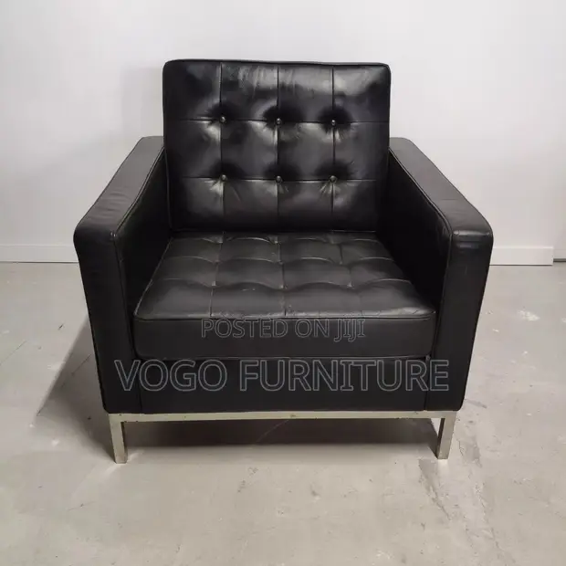 1-Seater Leather Office Sofa - 1