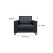 1-Seater Leather Office Sofa - 2