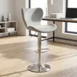 Low Back Velvet Bar Stool - Gray - 3
