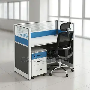 1-Way Modular Workstation Desk with Pedestal