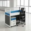 1-Way Modular Workstation Desk with Pedestal - 1