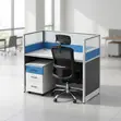 1-Way Modular Workstation Desk with Pedestal - 3