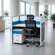 1-Way Modular Workstation Desk with Pedestal - 4