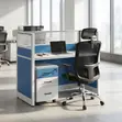 1-Way Modular Workstation Desk with Pedestal - 5