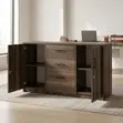 2-Door Credenza with Drawers - Gray Wood Finish - 4