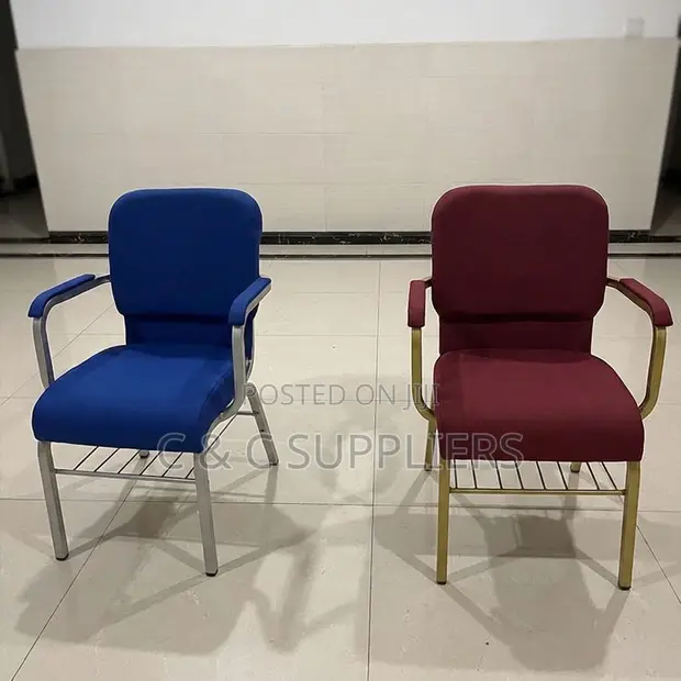 Stackable Fabric Church Chair with Armrest - 1