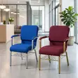 Stackable Fabric Church Chair with Armrest - 4