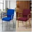 Stackable Fabric Church Chair with Armrest - 5
