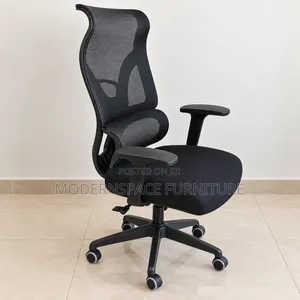Comfortable Swivel Study Chair - Black Mesh