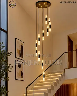 Chandelier ya Ajabu ya LED kwa Ajili ya Ngazi, Hubadilisha Rangi