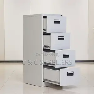 4-Drawer Storage Unit - White Steel