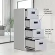 4-Drawer Storage Unit - White Steel - 4