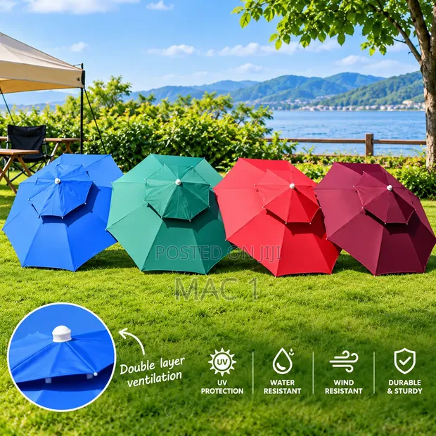 Canvas Umbrella - Outdoor Garden, Patio & Beach Sunshade - 1