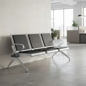 Padded Three Link Bench | Leather Bench with Metal Frame