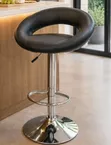 Modern Adjustable Swivel Bar Stool (Black) - 3
