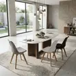Ergonomic Padded Eames Style Dining Chair | Brown - 2