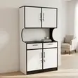 Double Door White Kitchen Cabinet - 3