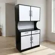 Double Door White Kitchen Cabinet - 5