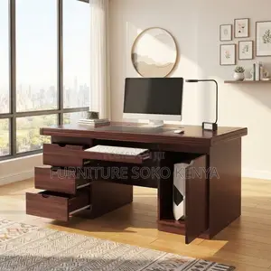Executive 1400mm Mahogany High Desk | Meza ya Home Office