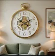 Modern Decorative Wall Clock - Rose Gold Gears - 4
