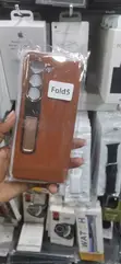 Kifaa cha Ngozi Nyeusi chenye Kickstand kwa Galaxy Z Fold 5 - 1
