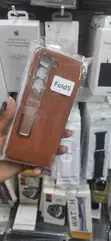 Kifaa cha Ngozi Nyeusi chenye Kickstand kwa Galaxy Z Fold 5 - 2