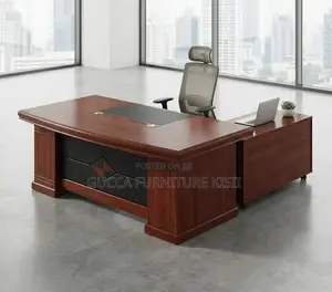 1600mm Curved Mahogany Managerial Computer Desk