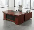 1600mm Curved Mahogany Managerial Computer Desk - 1