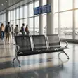 3-Person Metallic Reception Bench - 4