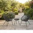Outdoor 3-Piece Round Beach Dining Set - 2