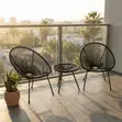 Outdoor 3-Piece Round Beach Dining Set - 3