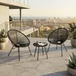 Outdoor 3-Piece Round Beach Dining Set - 4