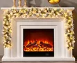 2.7m Snow Flocked Christmas Garland with Lights - 1